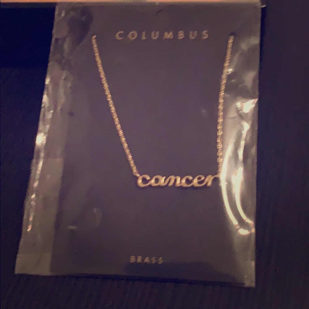 Cancer zodiac gold necklace. NEVER WORN